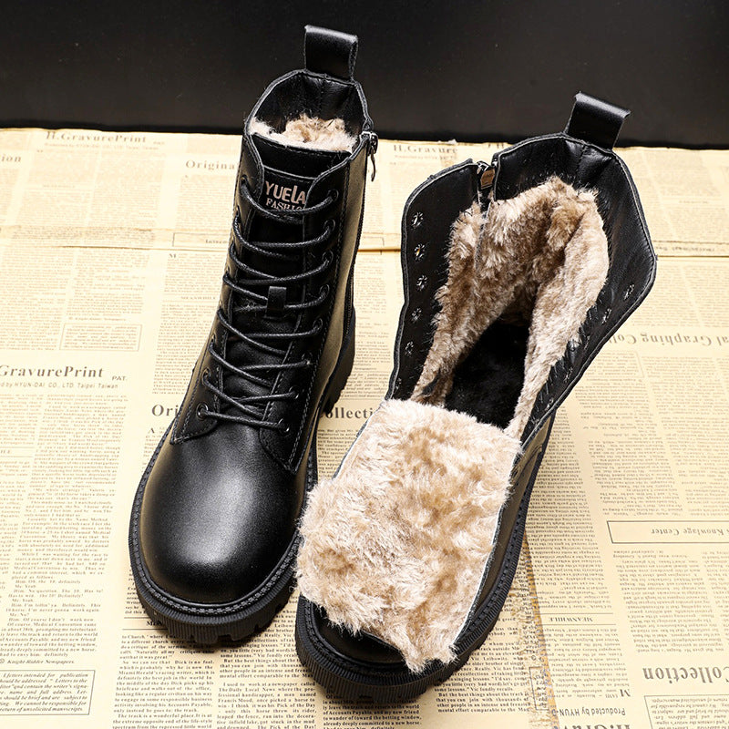 Stylish Black Leather Winter Boots - Louise for Ultimate Comfort