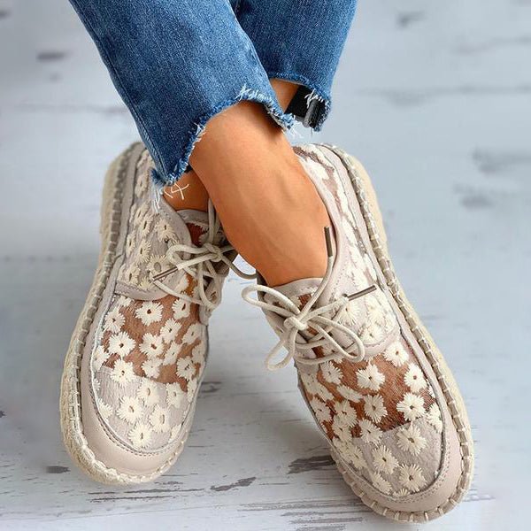 Rosey | Breathable Floral Lace Shoes for Women