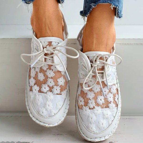 Rosey | Breathable Floral Lace Shoes for Women