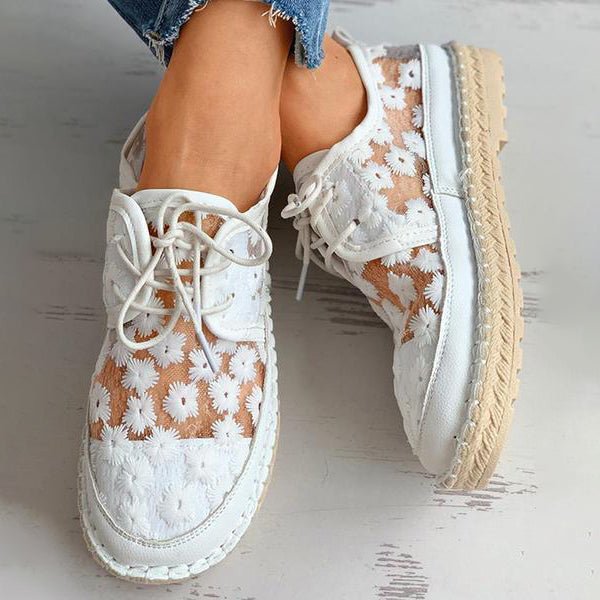 Rosey | Breathable Floral Lace Shoes for Women