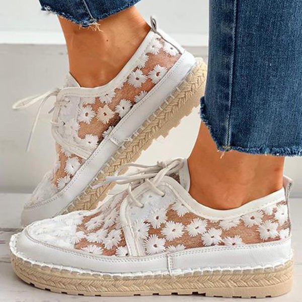 Rosey | Breathable Floral Lace Shoes for Women